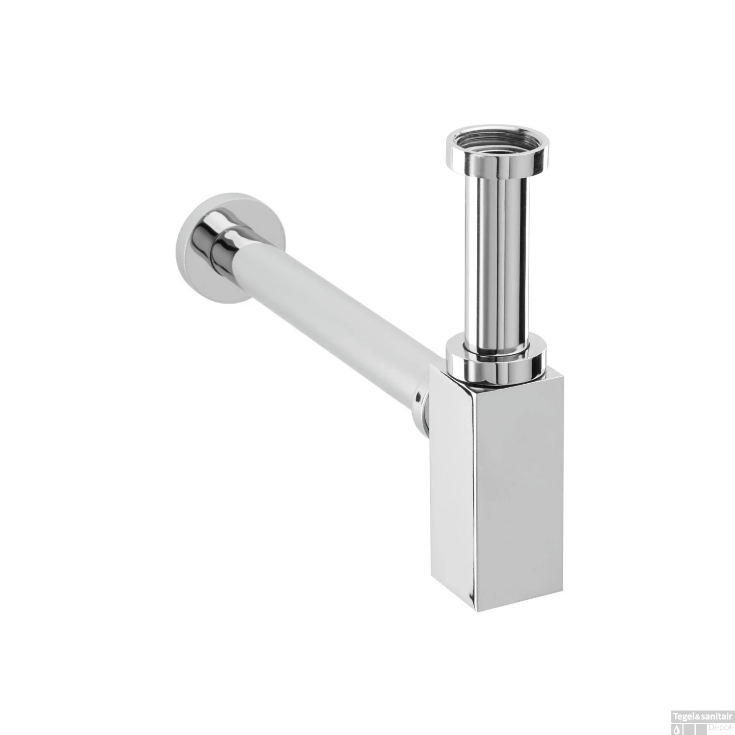 Sifon Herzbach Living Vierkant In Hoogte Verstelbaar Messing Chroom