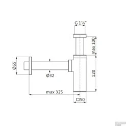 Sifon Herzbach Living Vierkant In Hoogte Verstelbaar Messing Chroom -Badkamermeubels sifon herzbach living vierkant in hoogte verstelbaar messing chroom tech 1