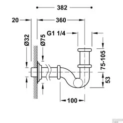 Sifon Tres Complementos Gebogen RVS -Badkamermeubels sifon tres complementos gebogen rvs tech