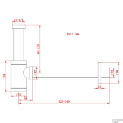 Sifon BWS Exclusive 304 RVS 11 Sifon BWS Exclusive 304 RVS -Badkamermeubels stk21877 tech