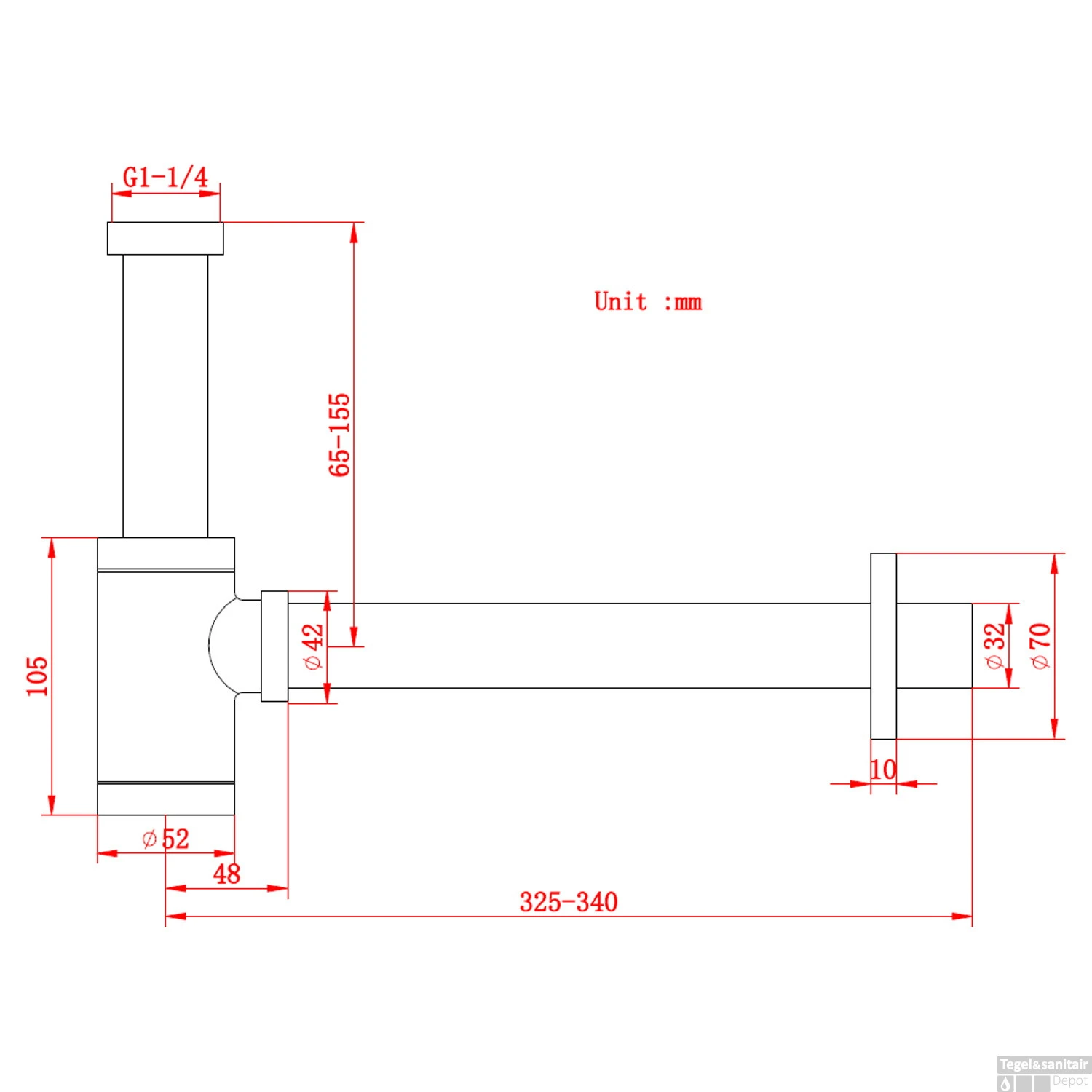 Sifon BWS Exclusive 304 RVS 7 Sifon BWS Exclusive 304 RVS - Afbeelding 5