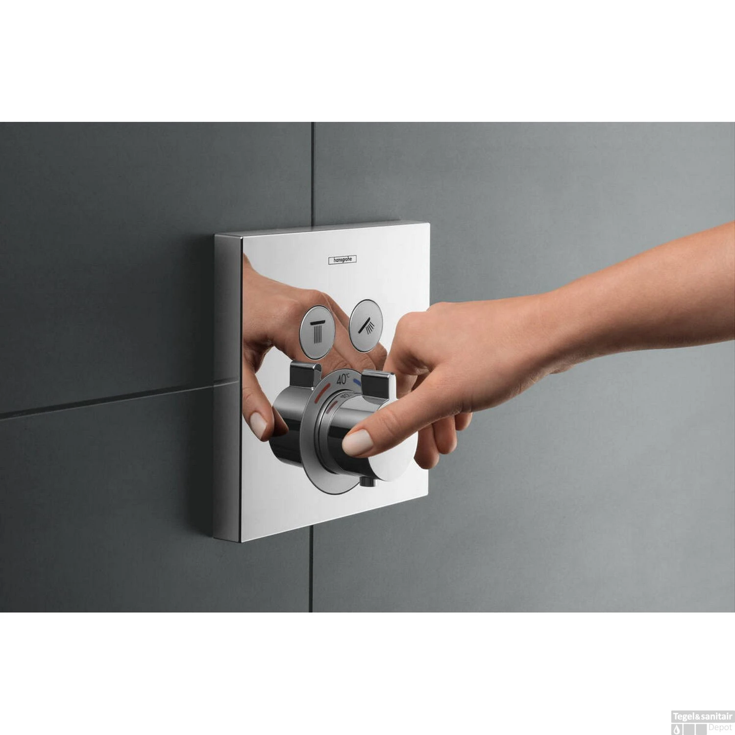 Thermostaat Afbouwdeel ShowerSelect HansGrohe Voor 2 Functies Chroom 5 Thermostaat Afbouwdeel ShowerSelect HansGrohe Voor 2 Functies Chroom - Afbeelding 3