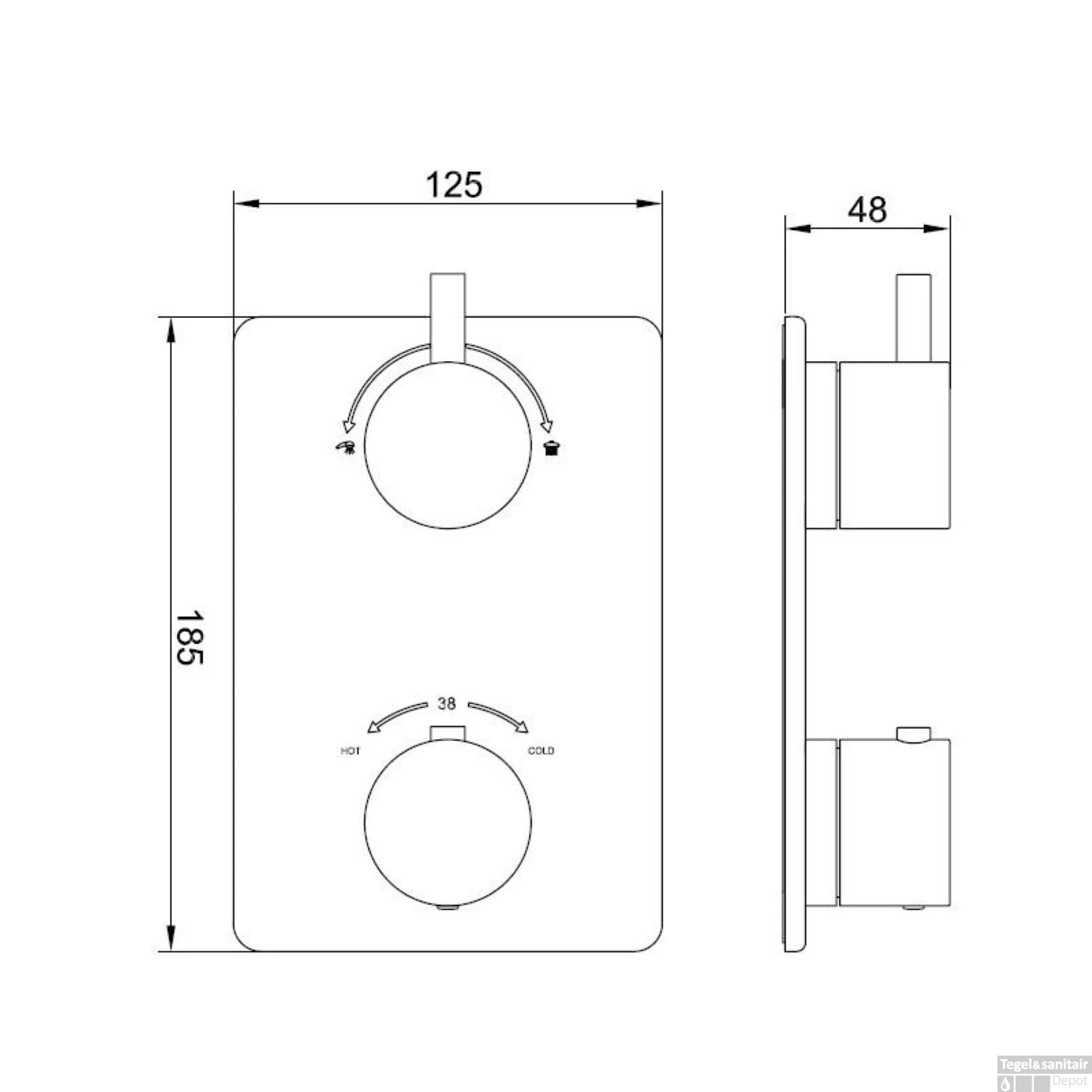 Thermostatisch Inbouwdoucheset BWS Muuruitloop Rond 30 Cm Mat Zwart 6 Thermostatisch Inbouwdoucheset BWS Muuruitloop Rond 30 Cm Mat Zwart - Afbeelding 4