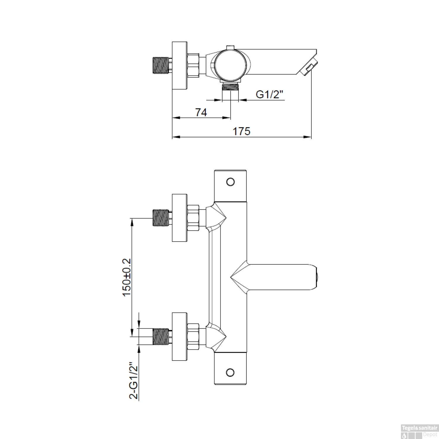 Thermostatische Badmengkraan Sanilux Peralta Opbouw Rond Geborsteld Goud 4 Thermostatische Badmengkraan Sanilux Peralta Opbouw Rond Geborsteld Goud - Afbeelding 2