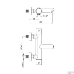 Thermostatische Badmengkraan Sanilux Peralta Opbouw Rond Mat Zwart -Badkamermeubels thermostatische badmengkraan sanilux peralta opbouw rond mat zwart tech