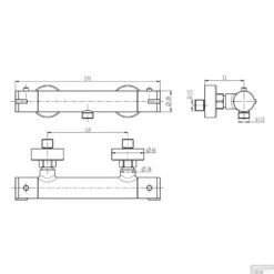 Thermostatische Douchekraan Schutte London Chroom 120mm HOH-afstand 17 Thermostatische Douchekraan Schutte London Chroom 120mm HOH-afstand -Badkamermeubels thermostatische douchemengkraan schutte london chroom 120mm hoh afstand tech