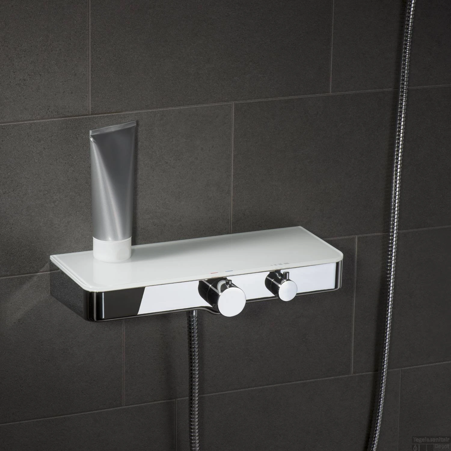 Thermostatische Douchekraan Schutte Ocean Met Planchet Chroom Wit 4 Thermostatische Douchekraan Schutte Ocean Met Planchet Chroom Wit - Afbeelding 2