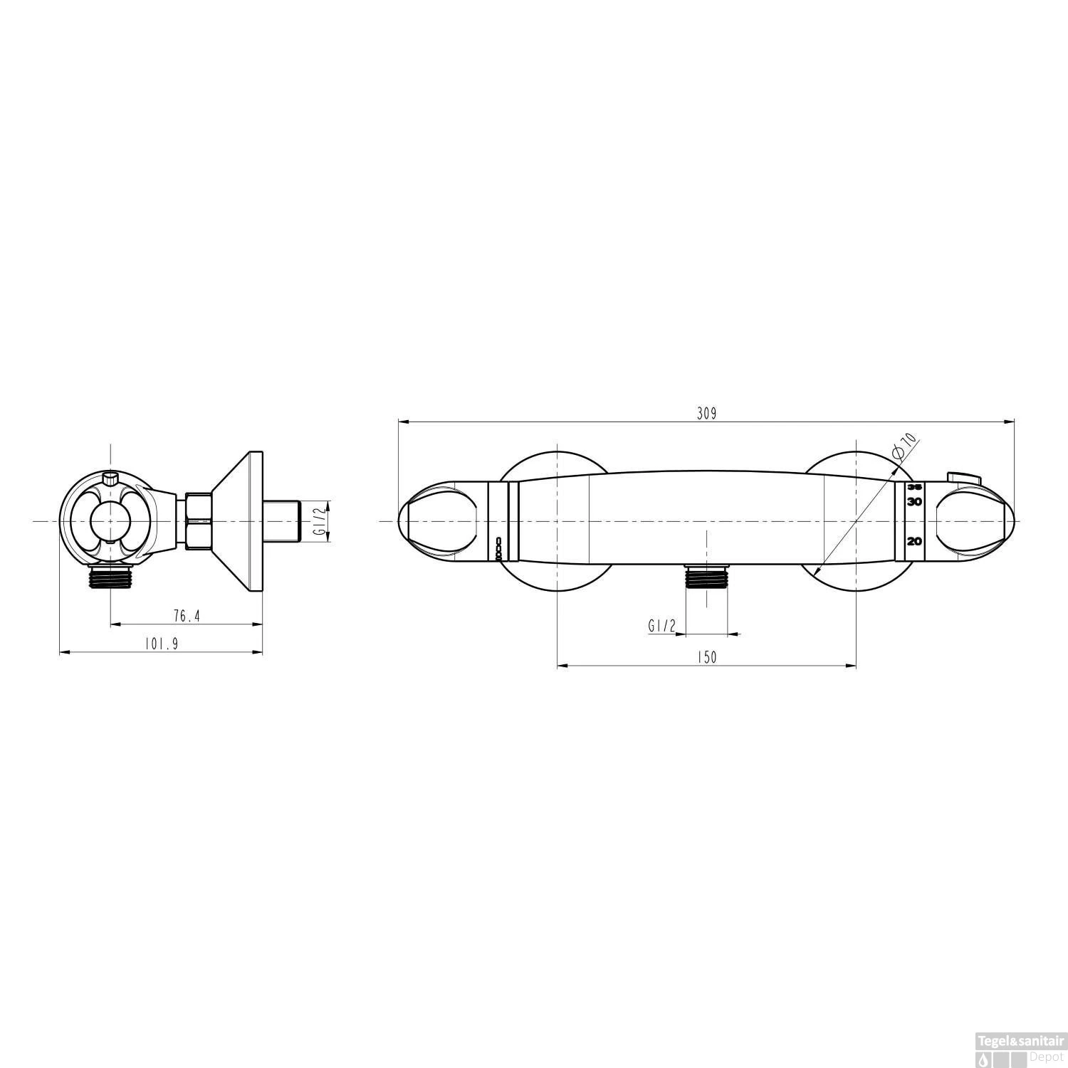 Thermostatische Douchekraan Schutte Supra Chroom 10 Thermostatische Douchekraan Schutte Supra Chroom - Afbeelding 8