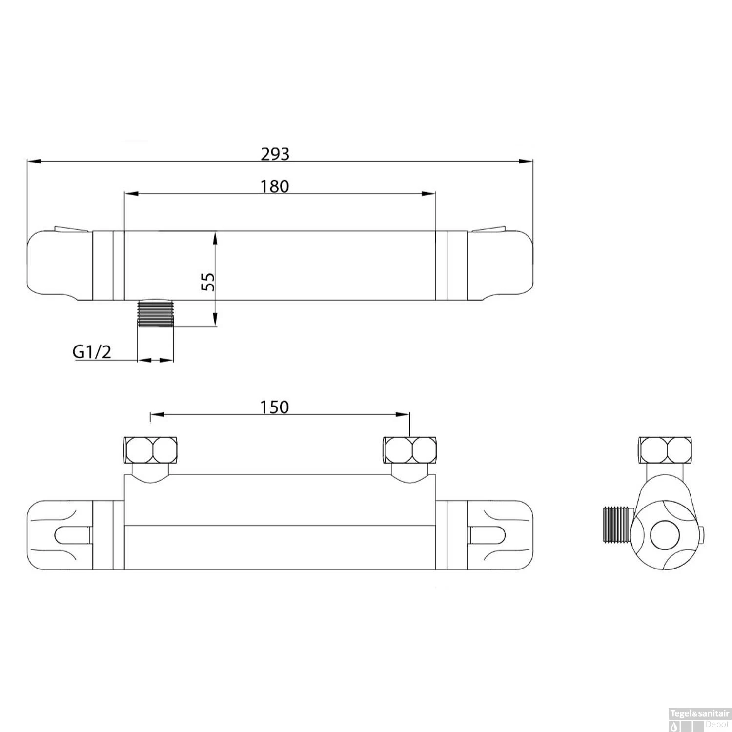Thermostatische Douchekraan Schutte Vinea Chroom 4 Thermostatische Douchekraan Schutte Vinea Chroom - Afbeelding 2