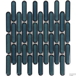 Mozaiek Tegel Sevilla 30x30 Cm Oval Finger Glossy Azure Blue Speckle (Doosinhoud 0,9 M2)