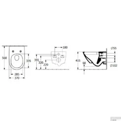 Wandcloset Villeroy & Boch Subway 3.0 56x37x36 Cm Wit Alpin -Badkamermeubels toilet villeroy boch subway 3.0 hang 56x37x36 cm wit alpin tech