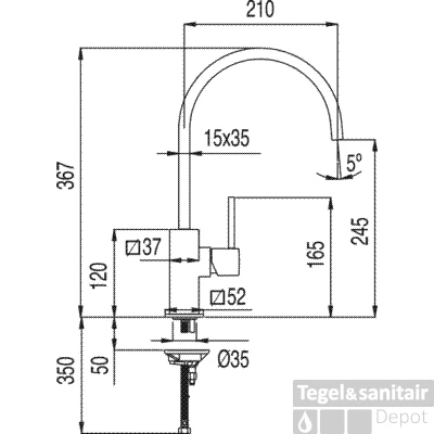 Tres Keukenkraan CUADRO 130498 6 Tres Keukenkraan CUADRO 130498 - Afbeelding 4