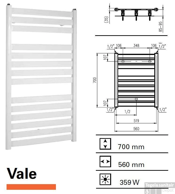 Handdoekradiator Vale 700 X 560 Mm Zwart 3 Handdoekradiator Vale 700 X 560 Mm Zwart