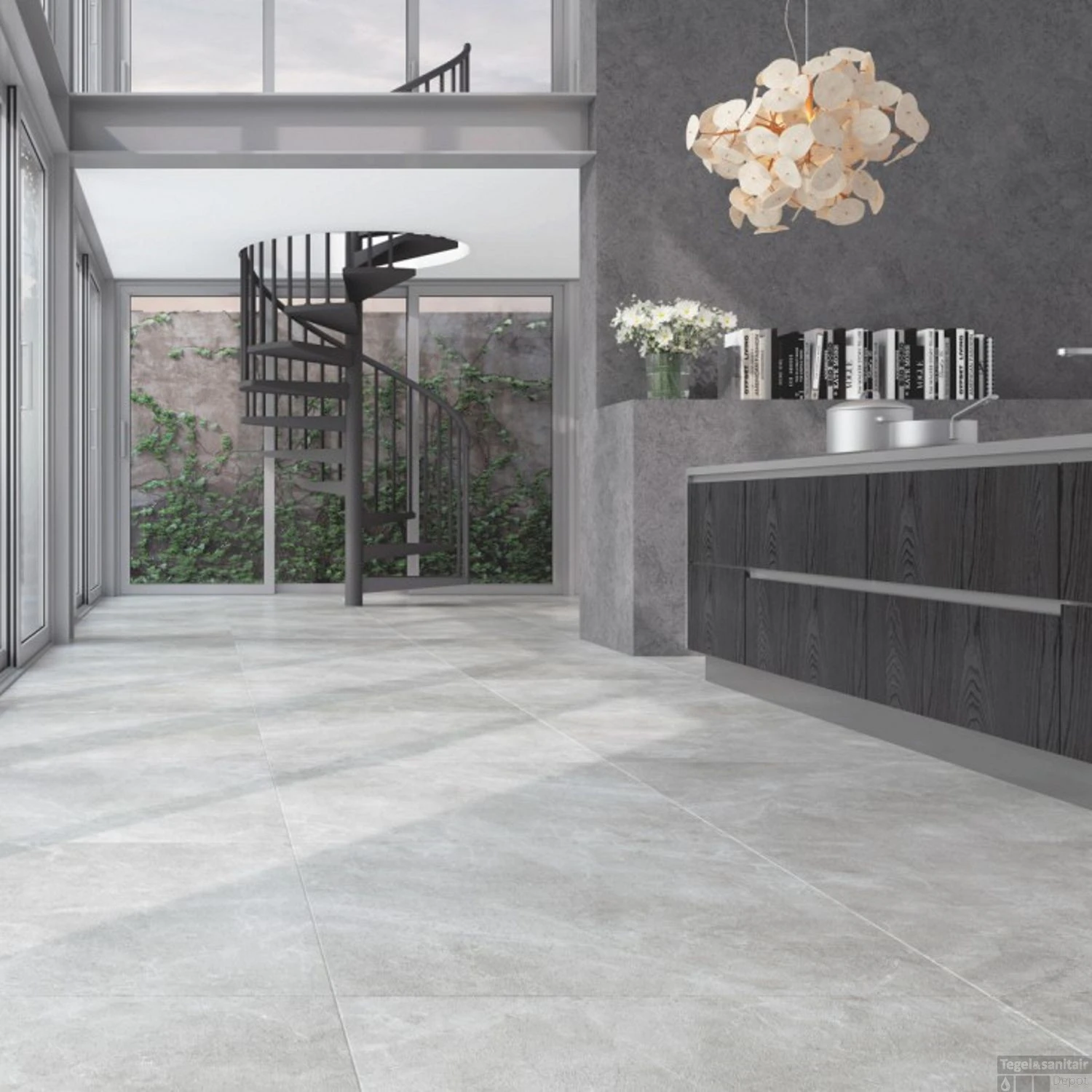 Vloer- En Wandtegel Cristacer Calcaria 90x90cm Gris (Doosinhoud 1.62m2) 4 Vloer- En Wandtegel Cristacer Calcaria 90x90cm Gris (Doosinhoud 1.62m2) - Afbeelding 2