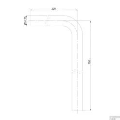 Vloerbuis BWS 75x22 Cm RVS Black Chrome -Badkamermeubels vloerbuis wiesbaden 75x22 cm rvs black chrome 3