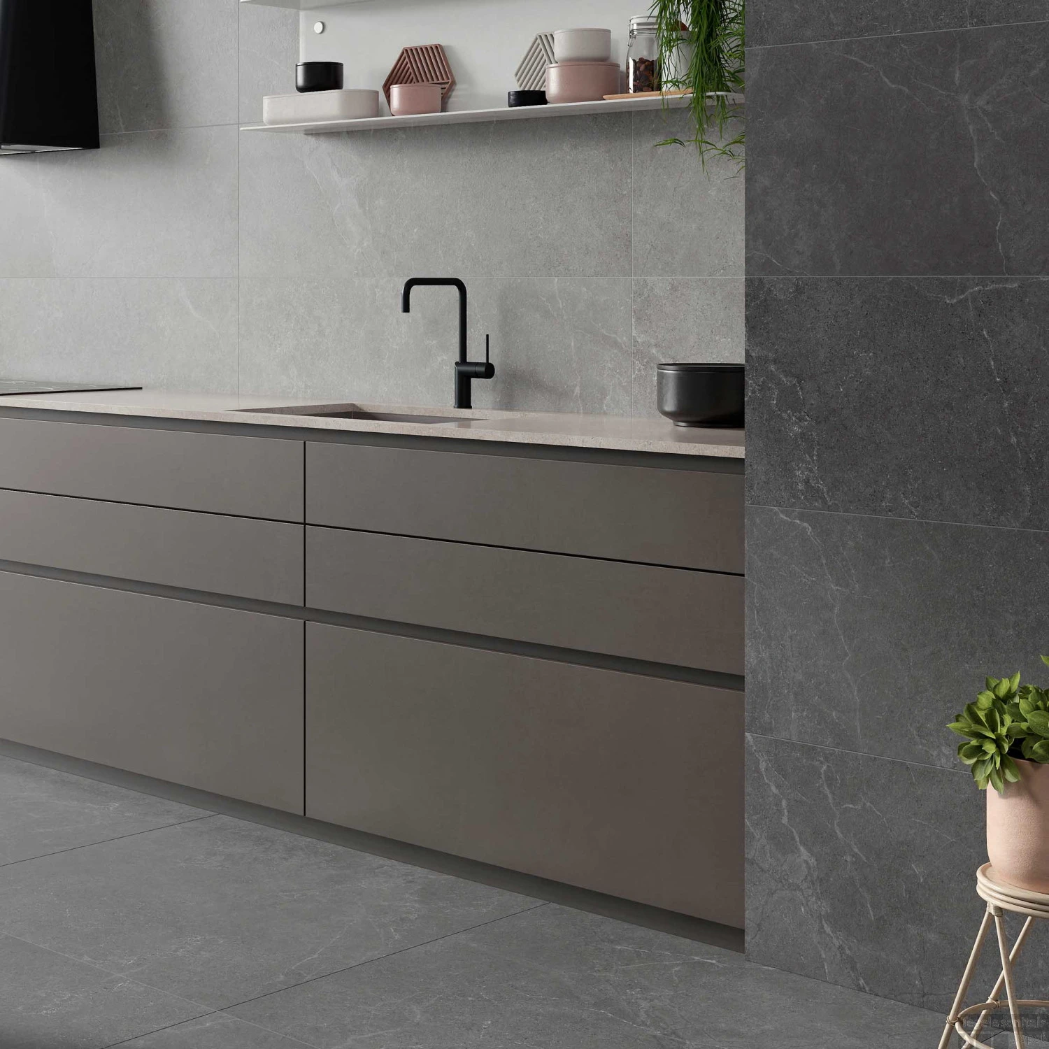 Wandtegel Jos Haag Jos Storm Blind Cloud 40x120 Cm Mat Zwart (Doosinhoud: 1.44m²) - Afbeelding 2