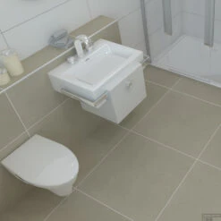 Vloertegel Rak Surface Mat Beige 80X80cm (Doosinhoud 1,28M²) -Badkamermeubels vloertegel rak surface mat beige 80x80cm doosinhoud 1 28m sfeer