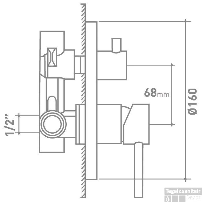 VM Cocoon Inbouw Bad/douchemengkraan 4 VM Cocoon Inbouw Bad/douchemengkraan - Afbeelding 2