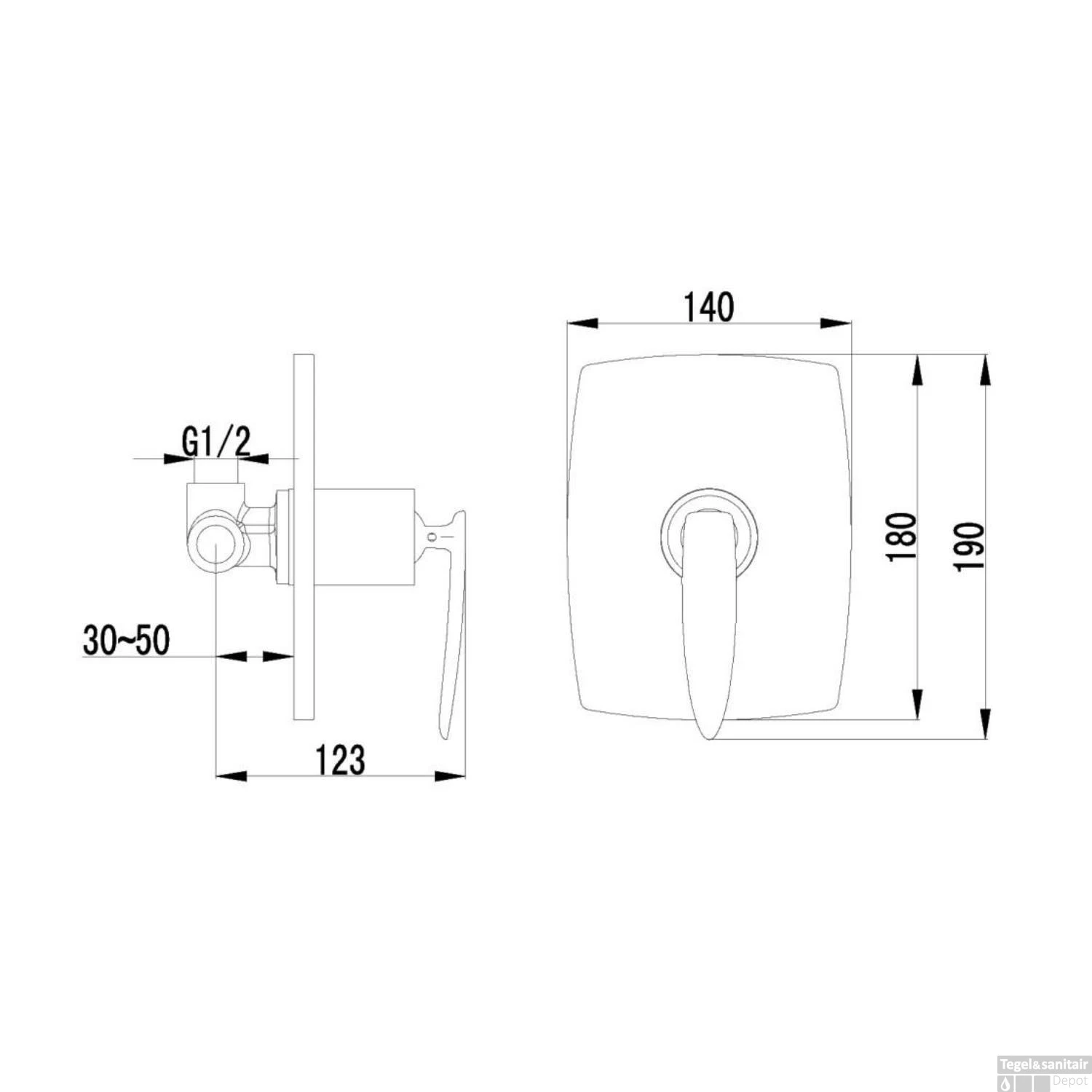 Douchekraan Inbouw Sapho Veneta Mengkraan Afbouwdeel 1-weg Chroom (incl. Inbouwdeel) 6 Douchekraan Inbouw Sapho Veneta Mengkraan Afbouwdeel 1-weg Chroom (incl. Inbouwdeel) - Afbeelding 4
