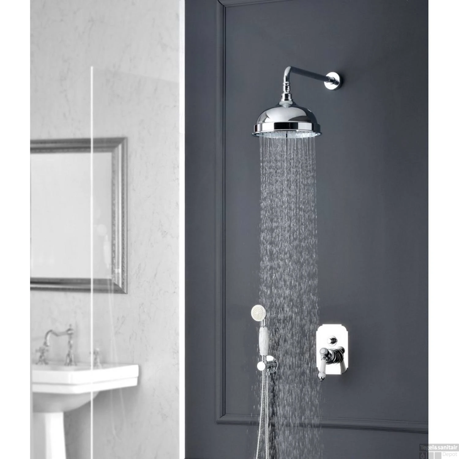 Douchekraan Inbouw Sapho Vienna Mengkraan Afbouwdeel 2-weg Chroom (incl. Inbouwdeel) - Afbeelding 2