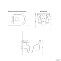 Badkamermeubels -Badkamermeubels wandcloset boss wessing black 50x35x36.5cm keramiek rimless mat zwart excl. zitting tech 1 1