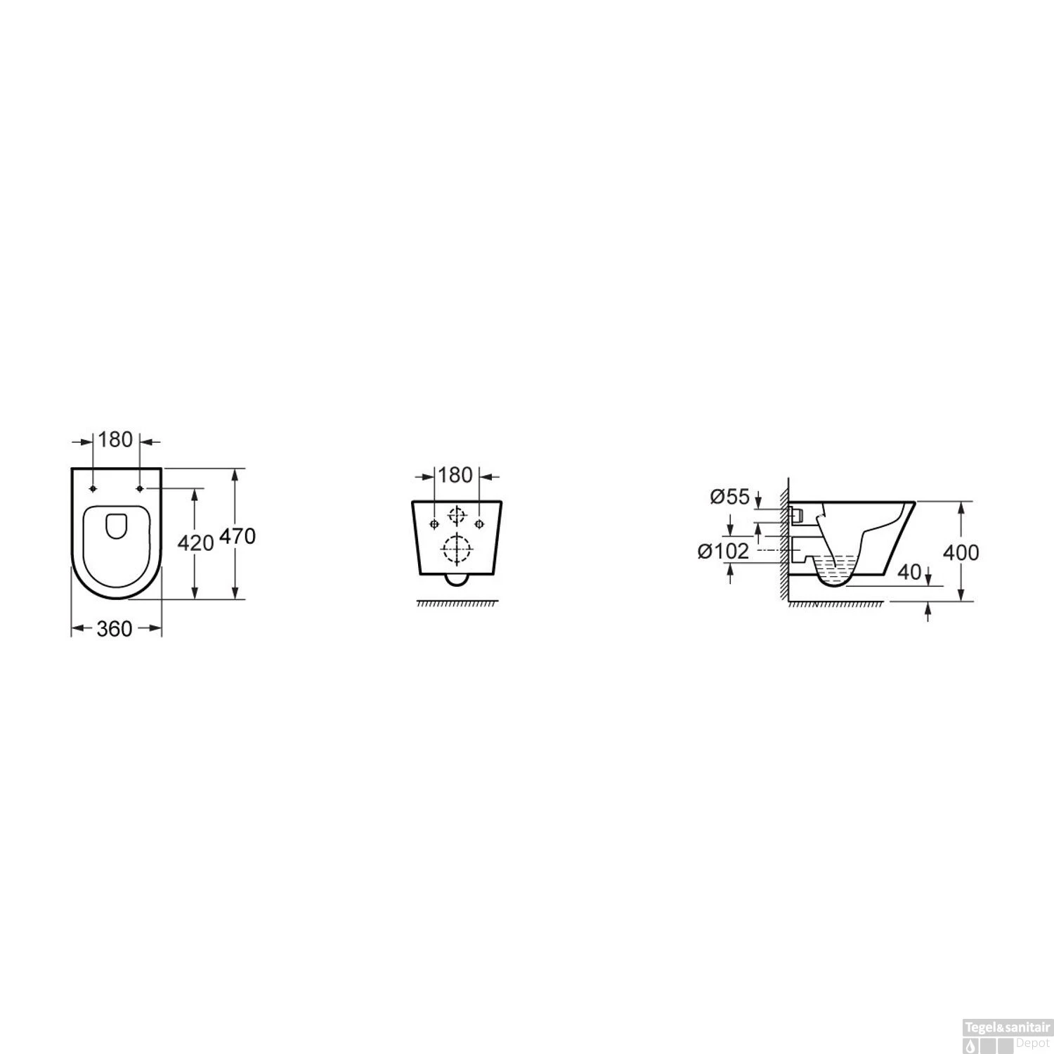 Wandcloset Boss & Wessing Vicente Junior Wit Rimless Diepspoel Met Flatline Zitting Mat Zwart 5 Wandcloset Boss & Wessing Vicente Junior Wit Rimless Diepspoel Met Flatline Zitting Mat Zwart - Afbeelding 4