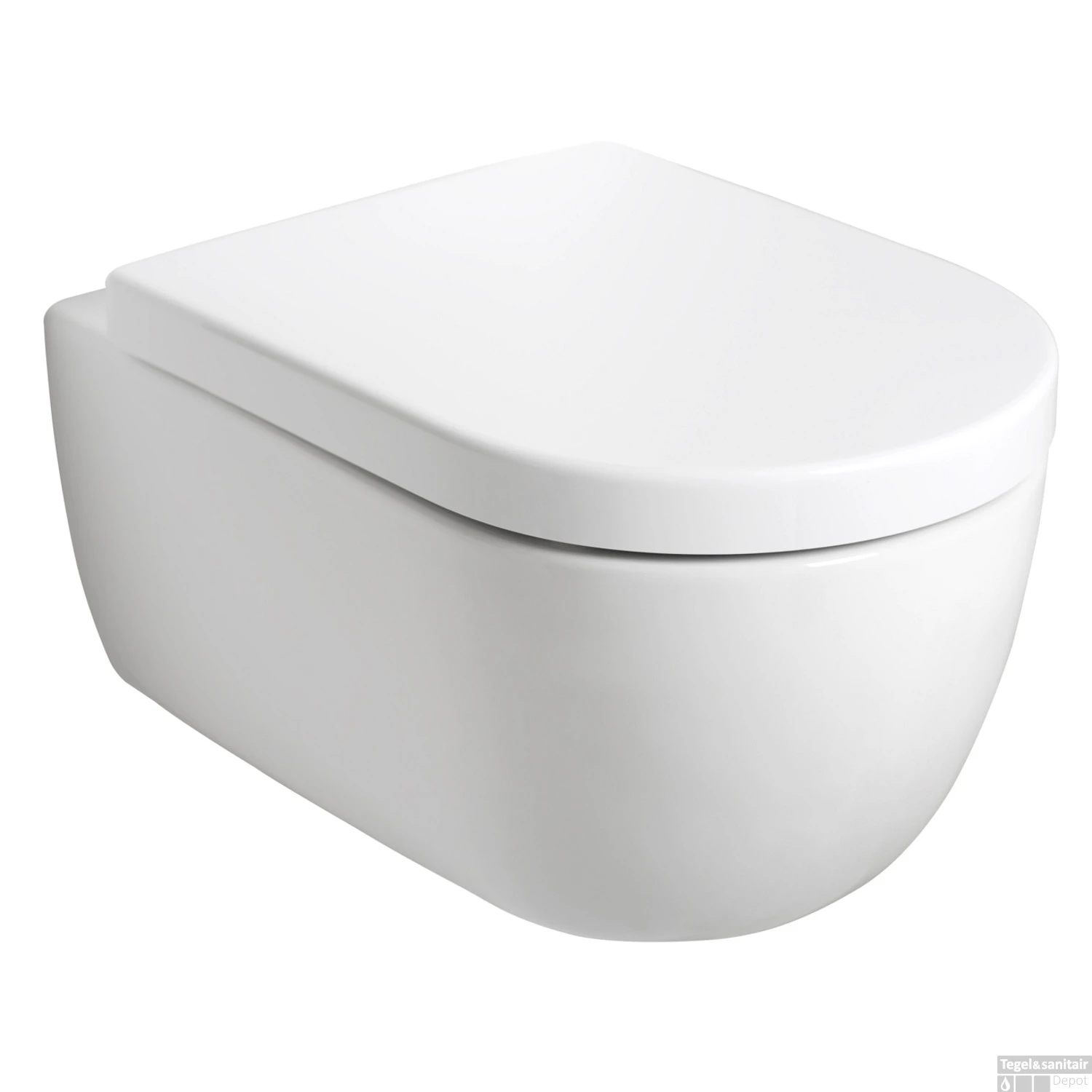 Wandcloset Pack Plieger Kansas Diepspoel Rimless Met Closetzitting 36x54,5cm Wit