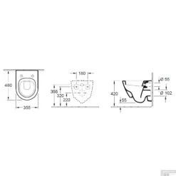 Wandcloset Villeroy & Boch Subway 2.0 Compact Diepspoel 48 Cm -Badkamermeubels wandcloset villeroy boch subway 2.0 compact 48 cm tech