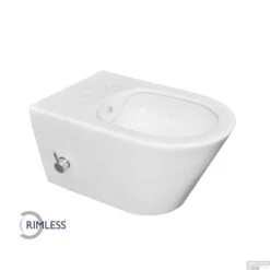 Wandcloset Wiesbaden Luxe Rimless 53 Cm Inclusief Ingebouwde Bidet Wit