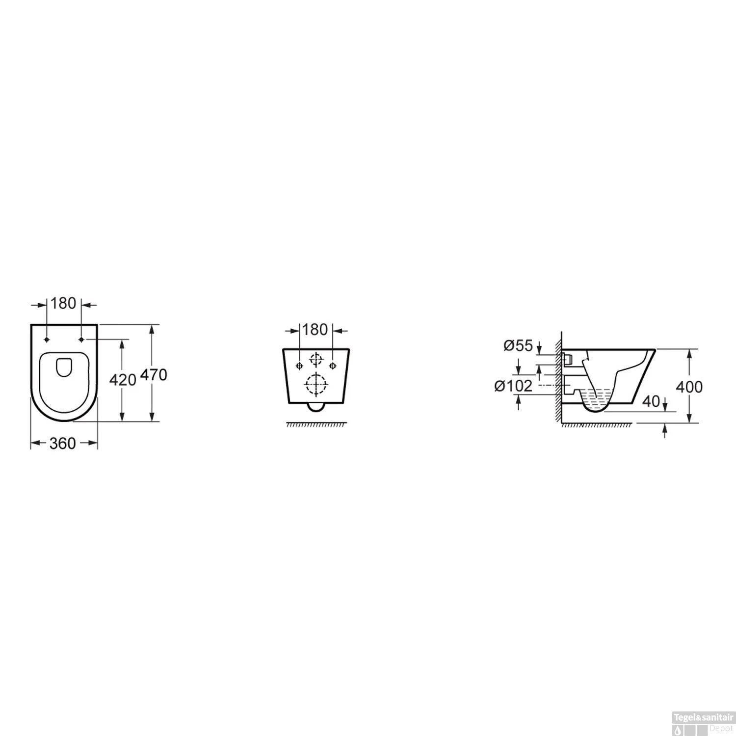 Wandcloset Wiesbaden Vesta Junior Diepspoel Randloos Wit (Inclusief Flatline Zitting Wit) - Afbeelding 2