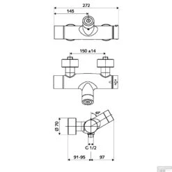 Wandopbouw Douchekraan Schell VITUS VD-C-T / U -Badkamermeubels wandopbouw douchekraan schell vitus vd c t u 016140699 1