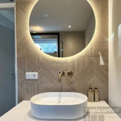 Wandtegel Colorker Tangram 31.6x100 Cm Mat Caramel (Doosinhoud 1.58 M²) -Badkamermeubels wandtegel colorker tangram 31.6x100 cm mat caramel doosinhoud 1.58 m sfeer5