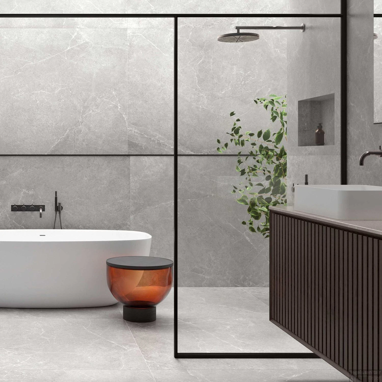 Wandtegel Jos Haag Jos Storm Block Grey 25x75 Cm Mat Grijs (Doosinhoud: 1.31m²) - Afbeelding 2