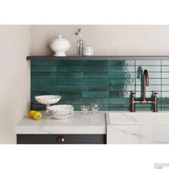 Wandtegel Piet Boon Glaze Tile Blue 6x24 Cm Blauw (Doosinhoud: 0,52 M²) -Badkamermeubels wandtegel piet boon glaze tile blue 6x24 cm blauw sfeer