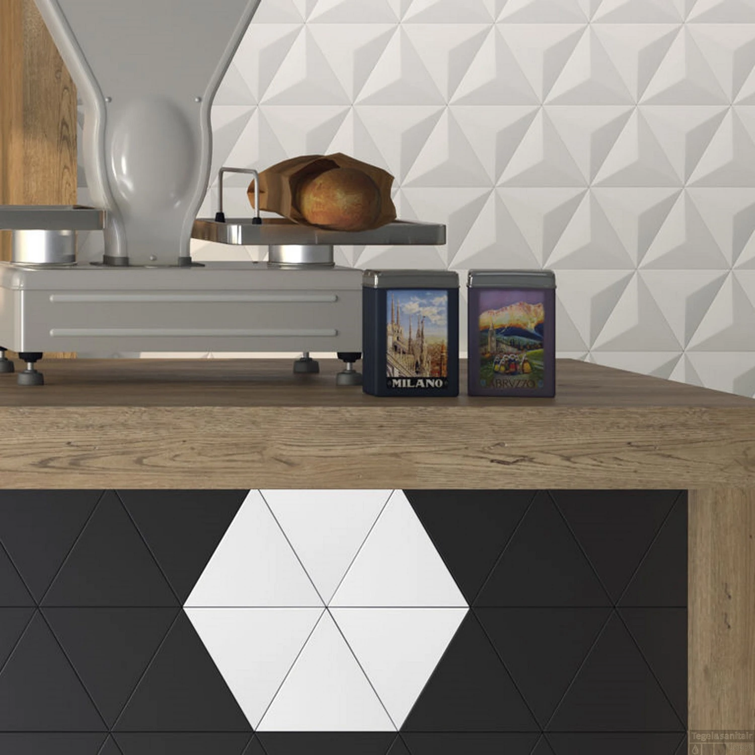 Wandtegel Zyx Triangle Layer White Matt 15x17 Cm Mat Wit (Doosinhoud 0,57m2)