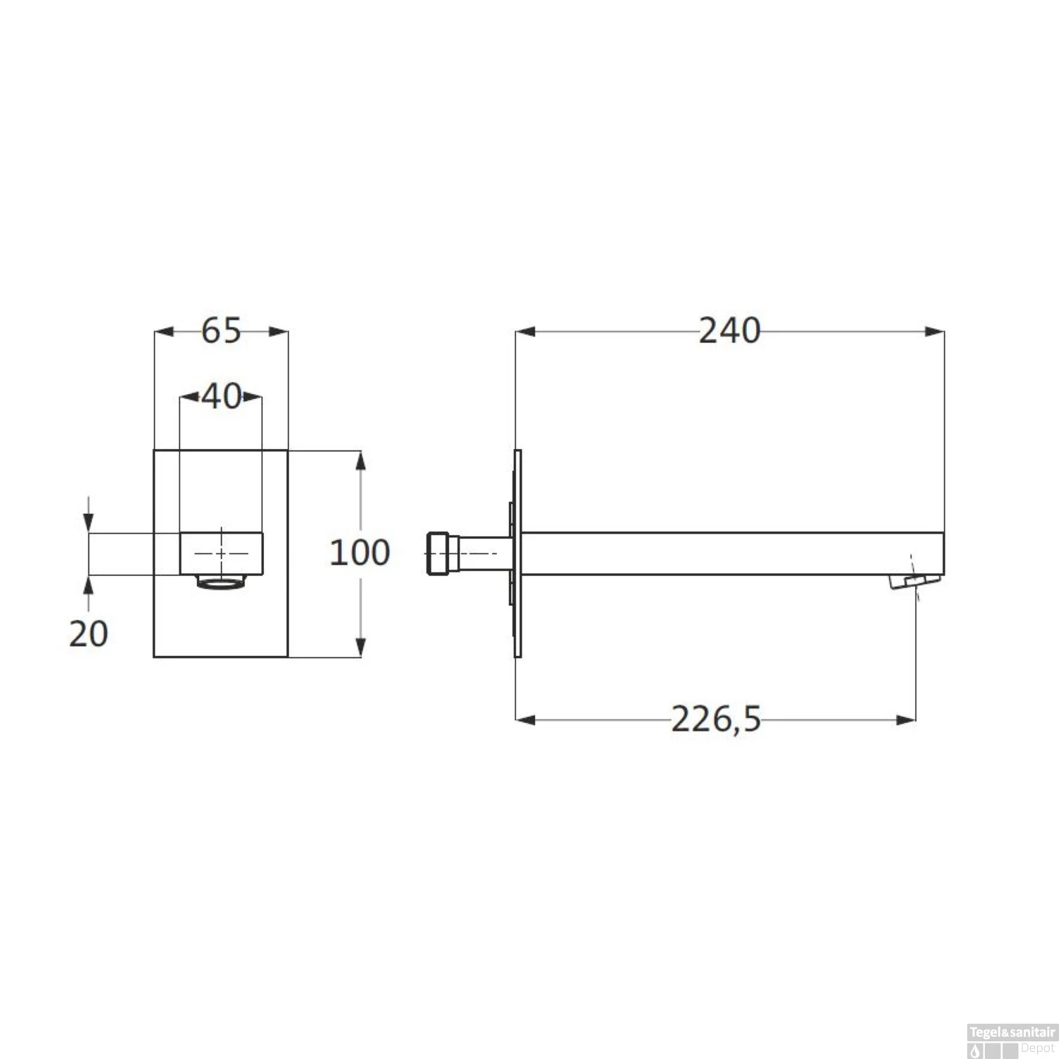 Wanduitloop Herzbach Design Neo Castell Vierkant Chroom 24 Cm 4 Wanduitloop Herzbach Design Neo Castell Vierkant Chroom 24 Cm - Afbeelding 2