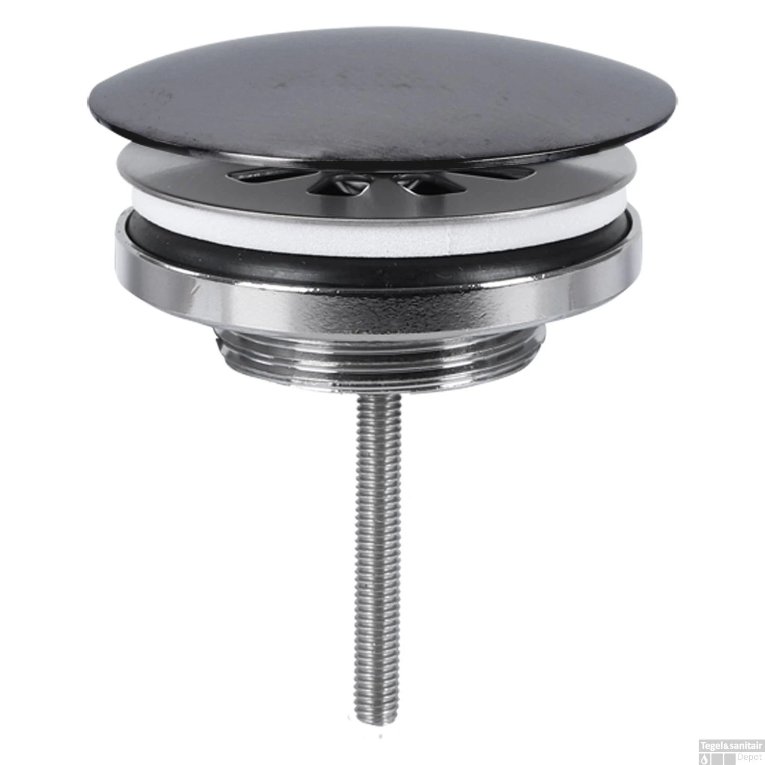 Wastafel Afvoerplug Differnz Always Open 7 Cm Gunmetal 3 Wastafel Afvoerplug Differnz Always Open 7 Cm Gunmetal