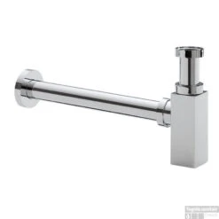 Wiesbaden Luxe Bekersifon Vierkant Incl Muurbuis En Rozet. Chroom