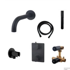 Wiesbaden Badkraan Inbouw Set Caral 01 Mat Zwart -Badkamermeubels wiesbaden badkraan inbouw set caral 01 mat zwart shop