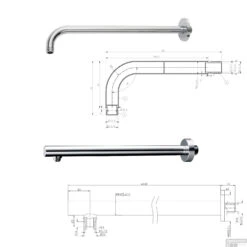 Wiesbaden Inbouw Regendouche | Caral Rechthoek | Muuruitloop | Chroom | SET02 -Badkamermeubels wiesbaden inbouw regendouche set 02 caral rechthoek muuruitloop chroom 7