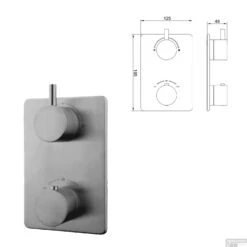 Wiesbaden Inbouw Regendouche Set 09 Caral Rechthoek Plafonduitloop RVS -Badkamermeubels wiesbaden inbouw regendouche set 09 caral rechthoek plafonduitloop rvs 3