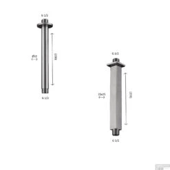 Wiesbaden Inbouw Regendouche Set 09 Caral Rechthoek Plafonduitloop RVS -Badkamermeubels wiesbaden inbouw regendouche set 09 caral rechthoek plafonduitloop rvs 5