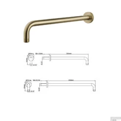 Wiesbaden Inbouw Regendouche Set Caral Rond Muuruitloop Geborsteld Messing Goud PVD Coating -Badkamermeubels wiesbaden inbouw regendouche set caral muuruitloop geborsteld messing goud 5