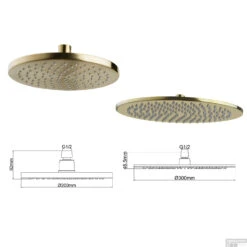 Wiesbaden Inbouw Regendouche Set Caral Rond Muuruitloop Geborsteld Messing Goud PVD Coating -Badkamermeubels wiesbaden inbouw regendouche set caral muuruitloop geborsteld messing goud 6