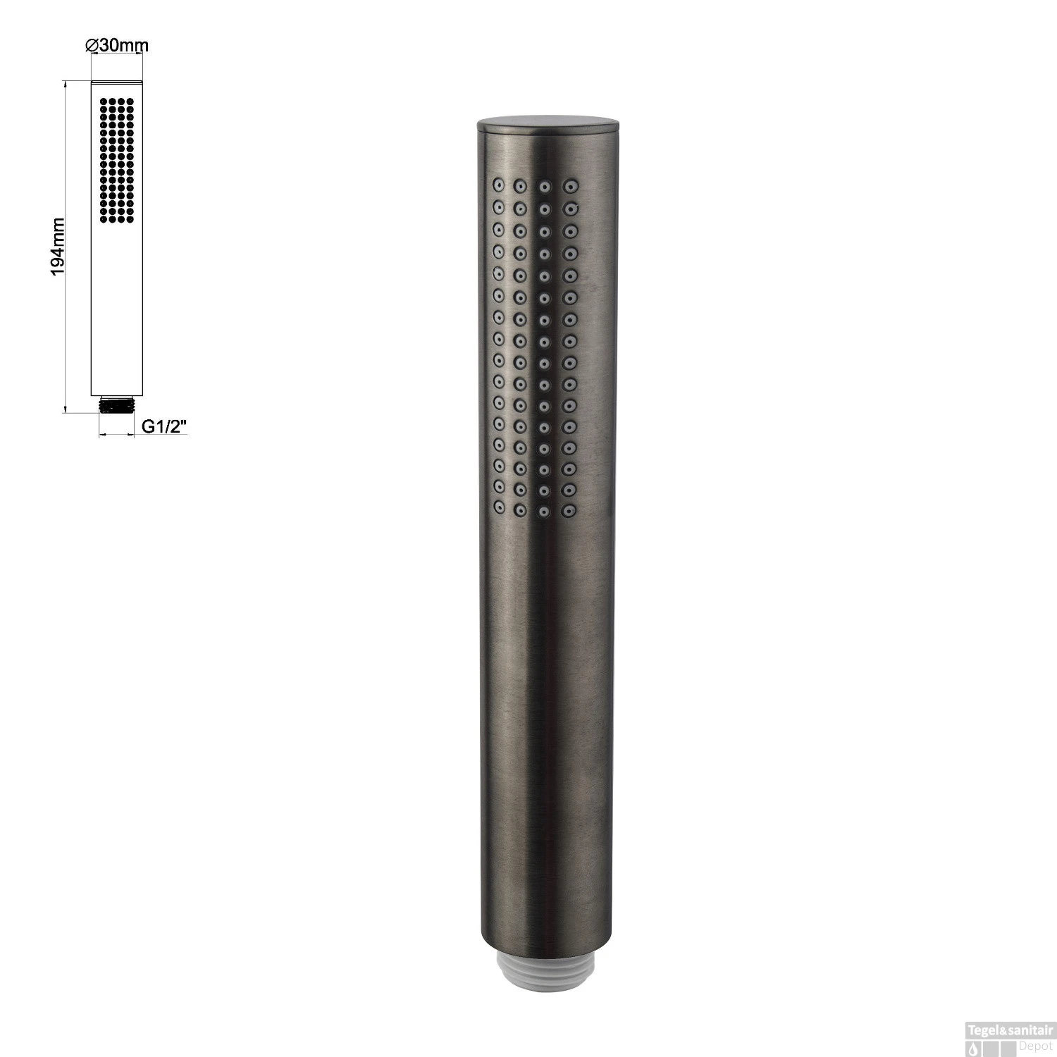 Wiesbaden Inbouw Regendouche Set Caral Rond Plafonduitloop Gunmetal PVD Coating 8 Wiesbaden Inbouw Regendouche Set Caral Rond Plafonduitloop Gunmetal PVD Coating - Afbeelding 6