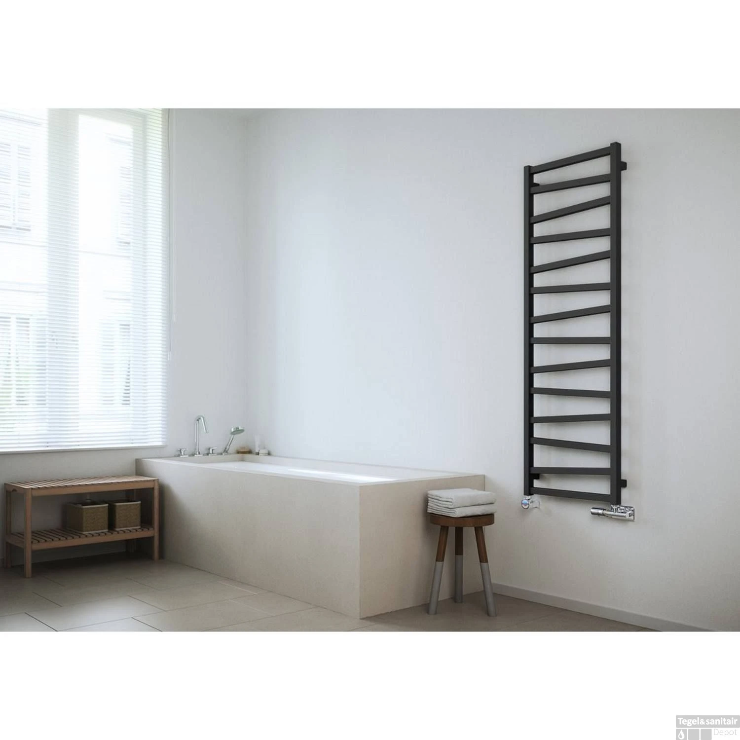 Designradiator Sapho Zig Recht 50x109.6 Cm 406W Antraciet 4 Designradiator Sapho Zig Recht 50x109.6 Cm 406W Antraciet - Afbeelding 2