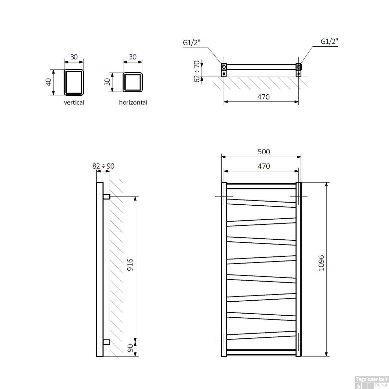 Designradiator Sapho Zig Recht 50x109.6 Cm 406W Antraciet 8 Designradiator Sapho Zig Recht 50x109.6 Cm 406W Antraciet - Afbeelding 6